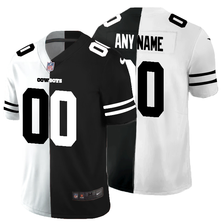 Wholesale Dallas Cowboys Custom Men Black V White Peace Split Nike Vapor Untouchable Limited NFL Jersey